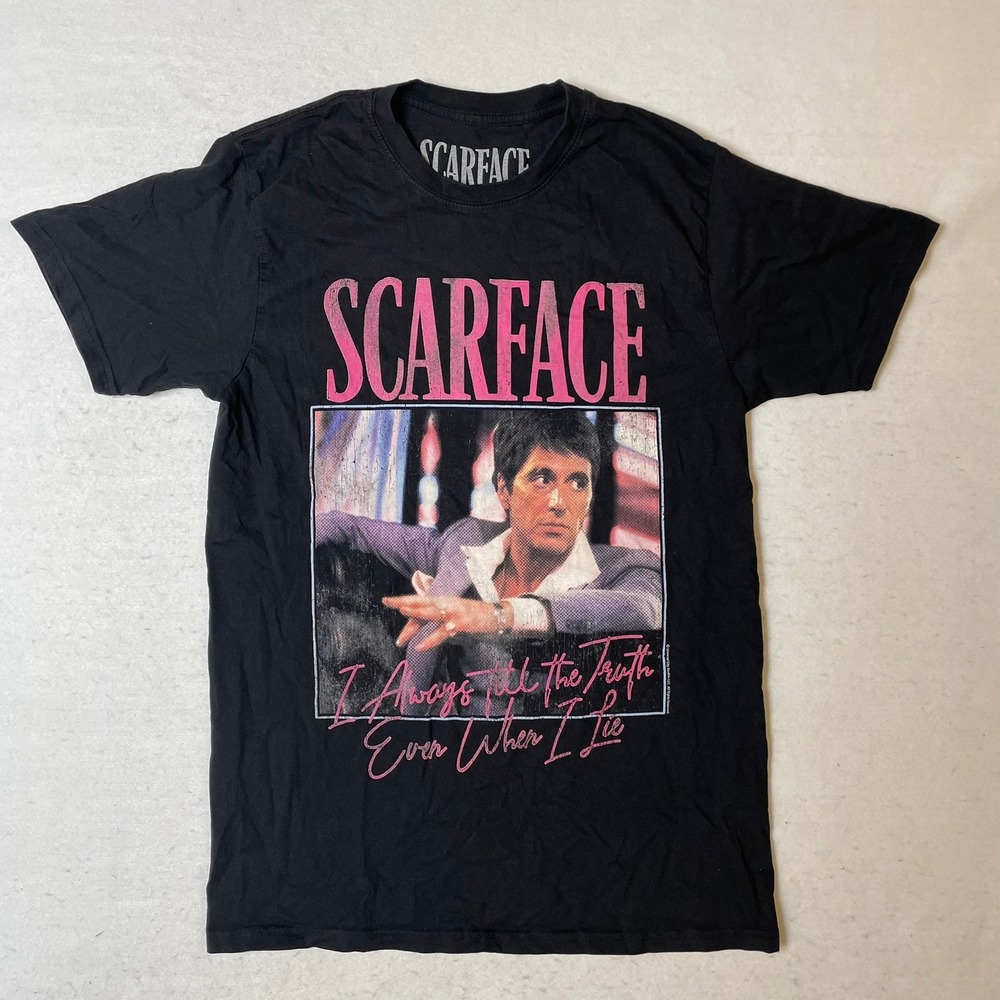 Scarface Movie Graphic T Shirt Tony Montana I Always Tell The Truth Mens‎
